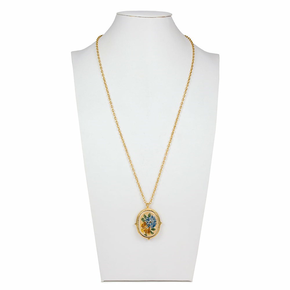 Gold Women's Patricia Nash Oval Pendant Necklaces | 82561DYTP