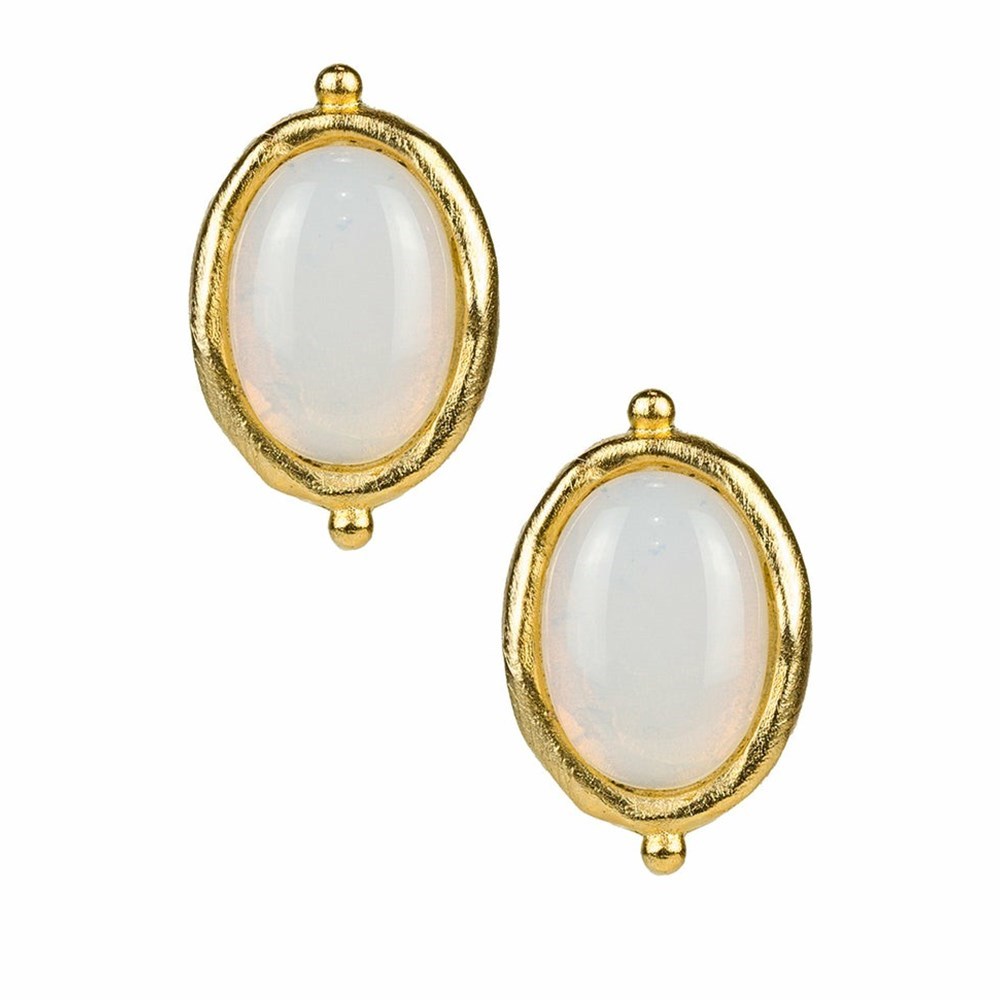 Gold Women\'s Patricia Nash Oval Post Earrings | 89104TWLC