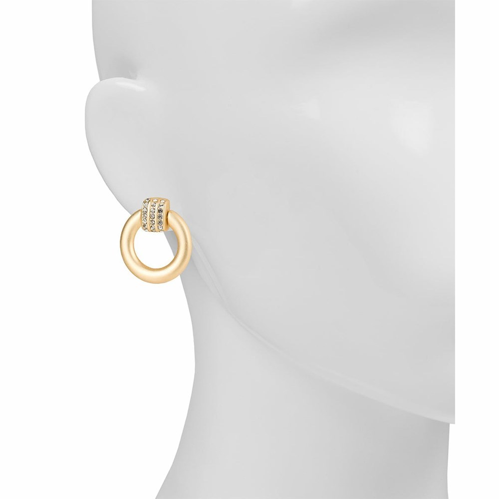 Gold Women's Patricia Nash Pavé Doorknocker Earrings | 82160TDOK