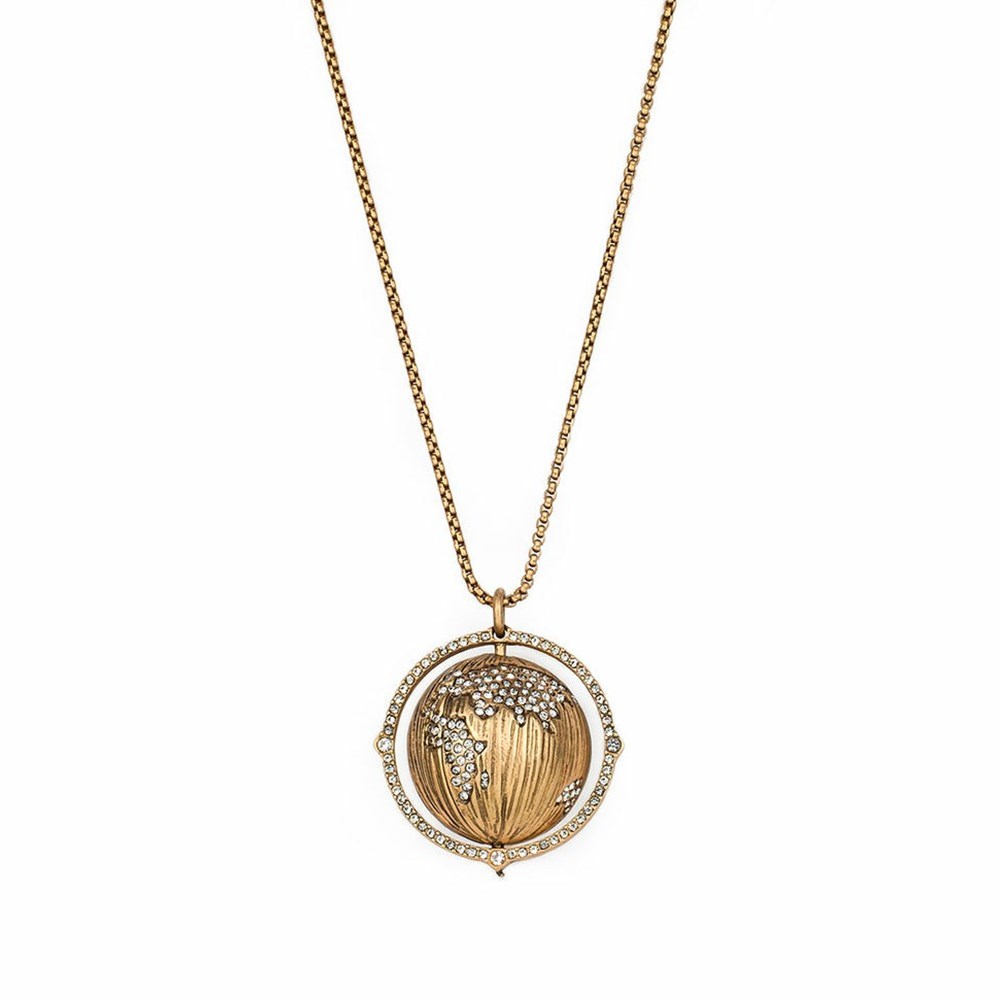 Gold Women\'s Patricia Nash Pavé Globe Pendant Necklaces | 82751IUKS