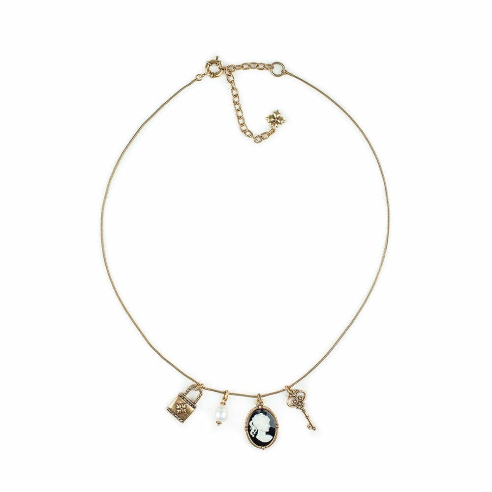 Gold Women\'s Patricia Nash Short Charm Necklaces | 39562ELOT