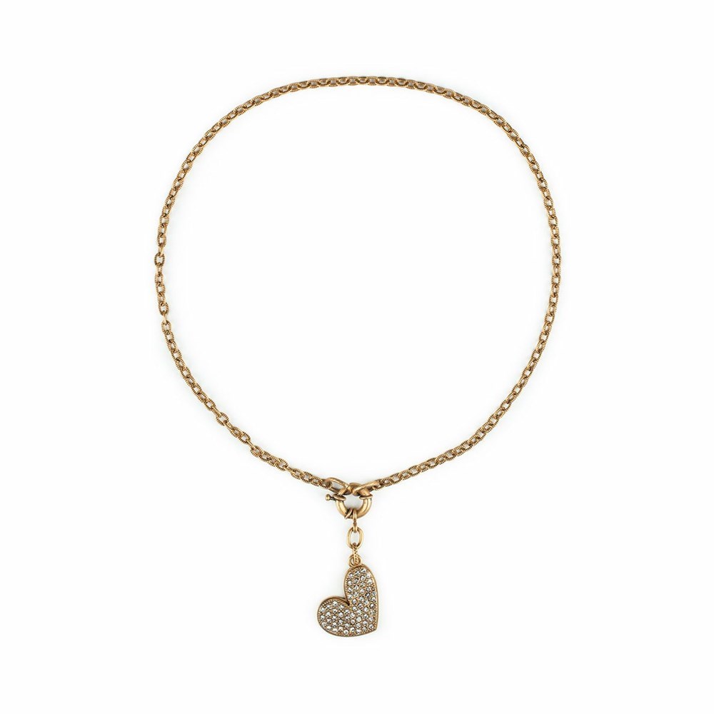 Gold Women's Patricia Nash Side Heart Necklaces | 51096SOYC