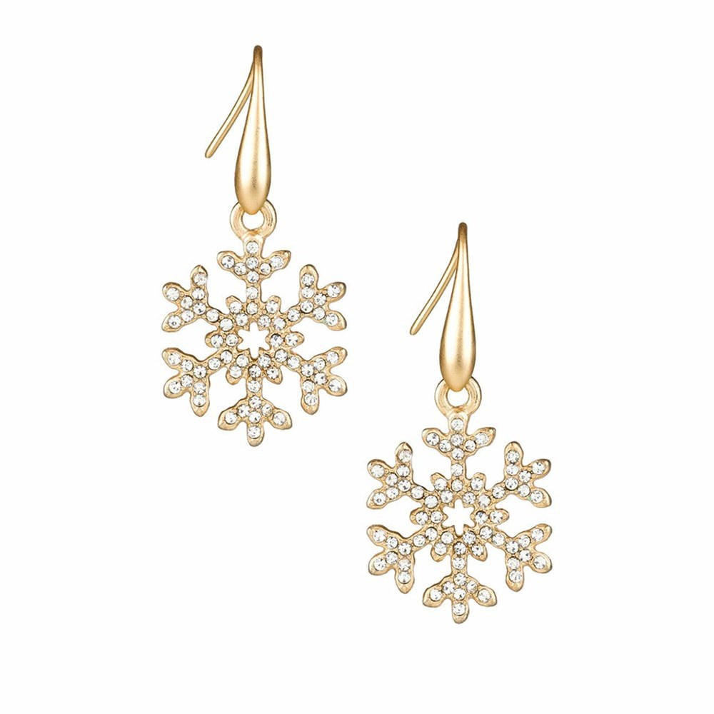 Gold Women\'s Patricia Nash Snowflake Drop Earrings | 92715BAYH