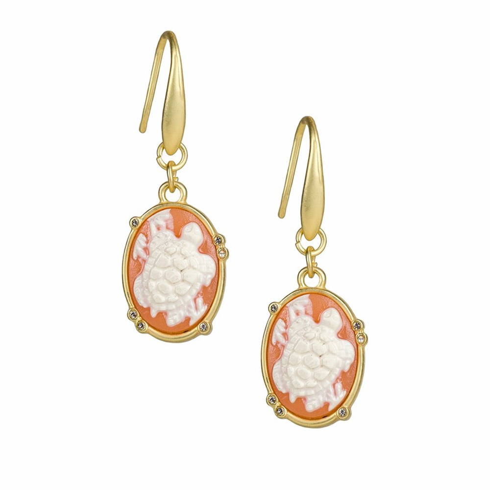 Gold Women\'s Patricia Nash Turtle Drop Earrings | 61320ORSQ