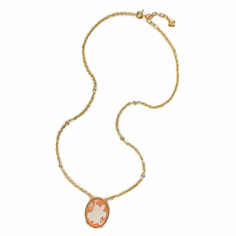 Gold Women's Patricia Nash Turtle Pendant Necklaces | 60941DXAT