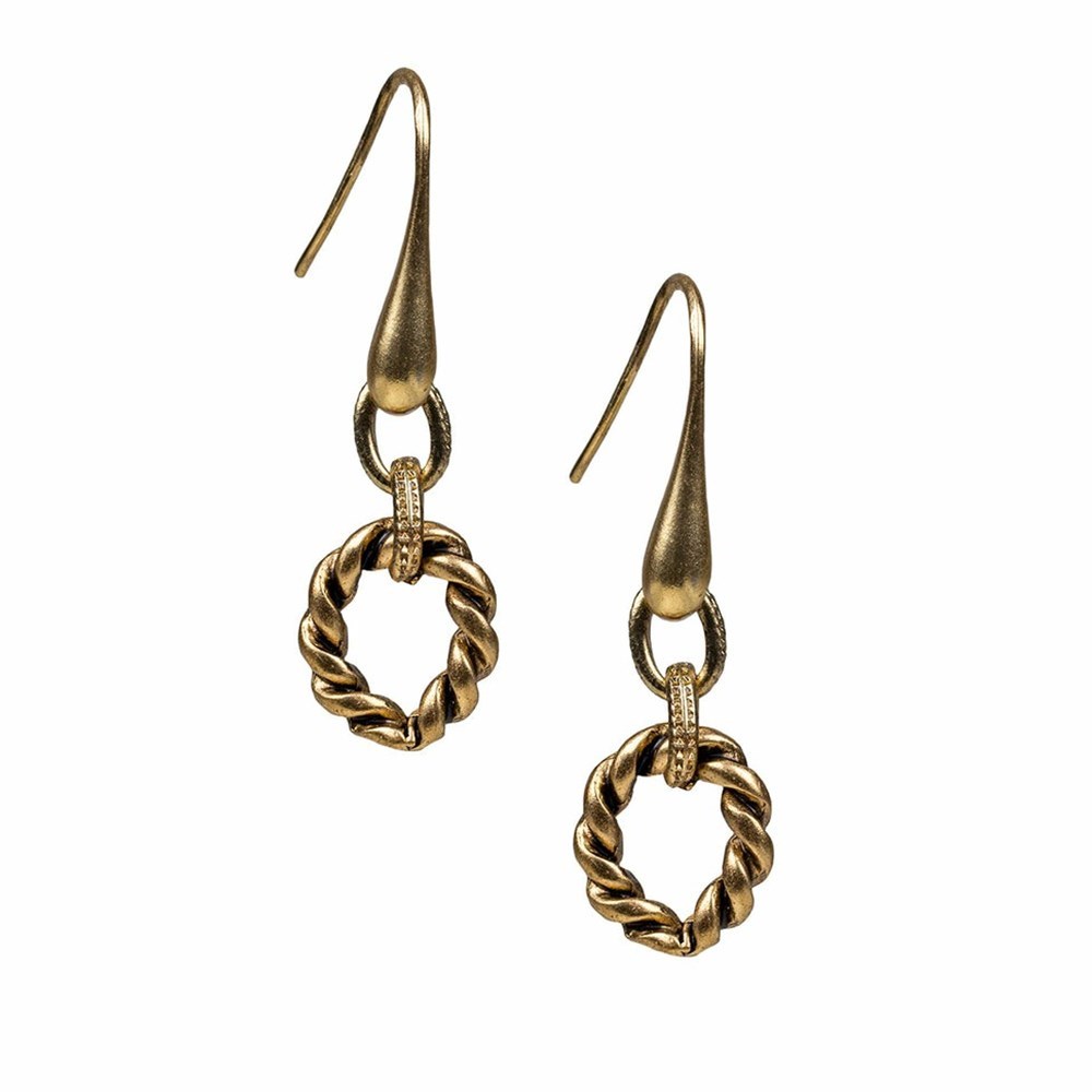 Gold Women\'s Patricia Nash Twist Rope Drop Earrings | 96125WOJF