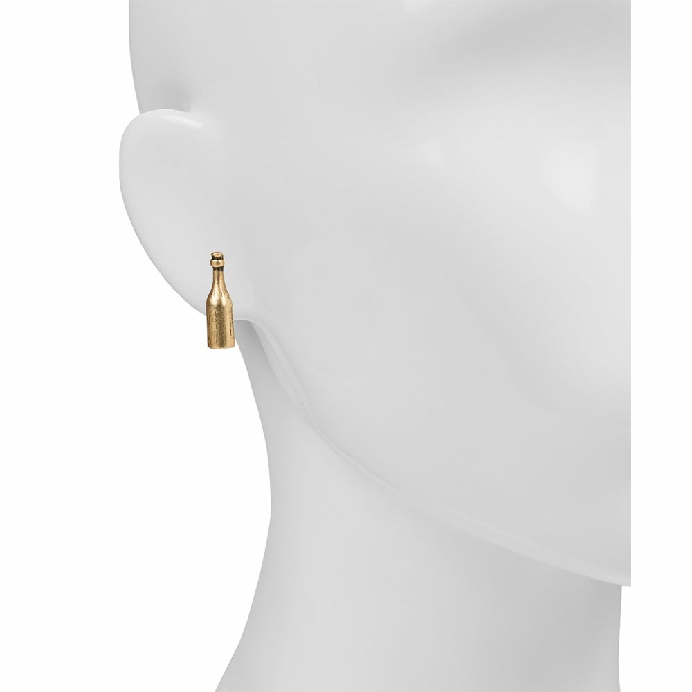 Gold Women's Patricia Nash Wine Bottle Post Earrings | 26941RTGL