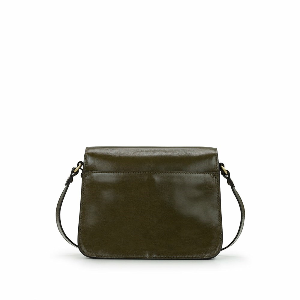 Olive Women's Patricia Nash Ilina Flap Crossbody Shoulder Bags | 45639KODU