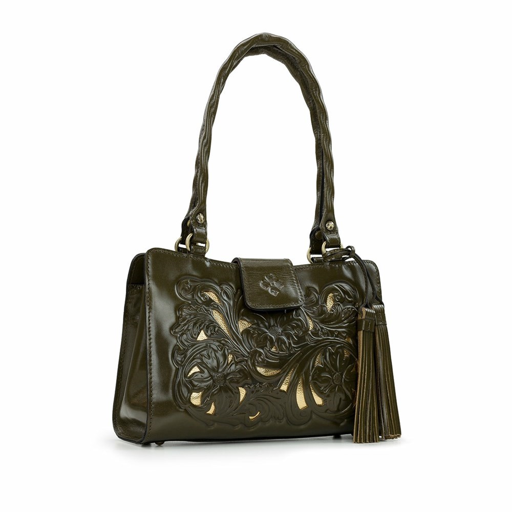 Olive Women's Patricia Nash Rienzo Satchel Handbags | 05471XEKM