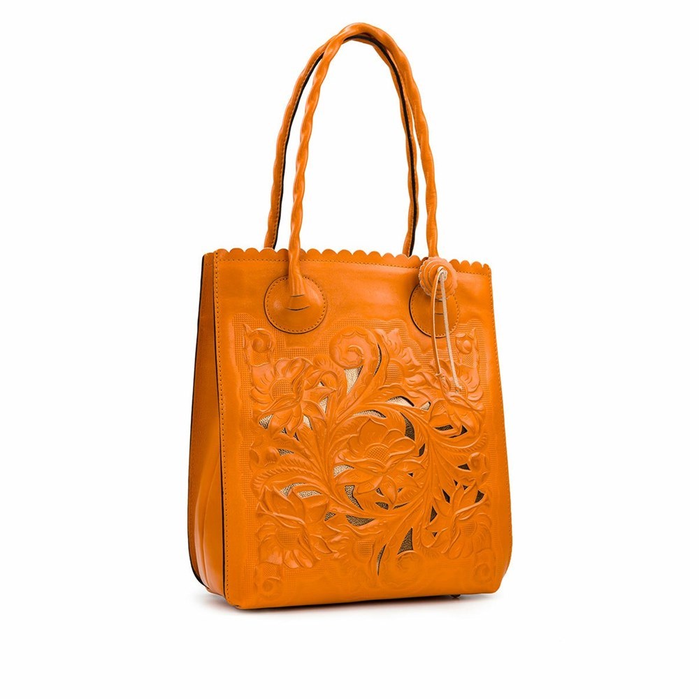 Orange Women's Patricia Nash Cavo Tote Bags | 81476GVKI