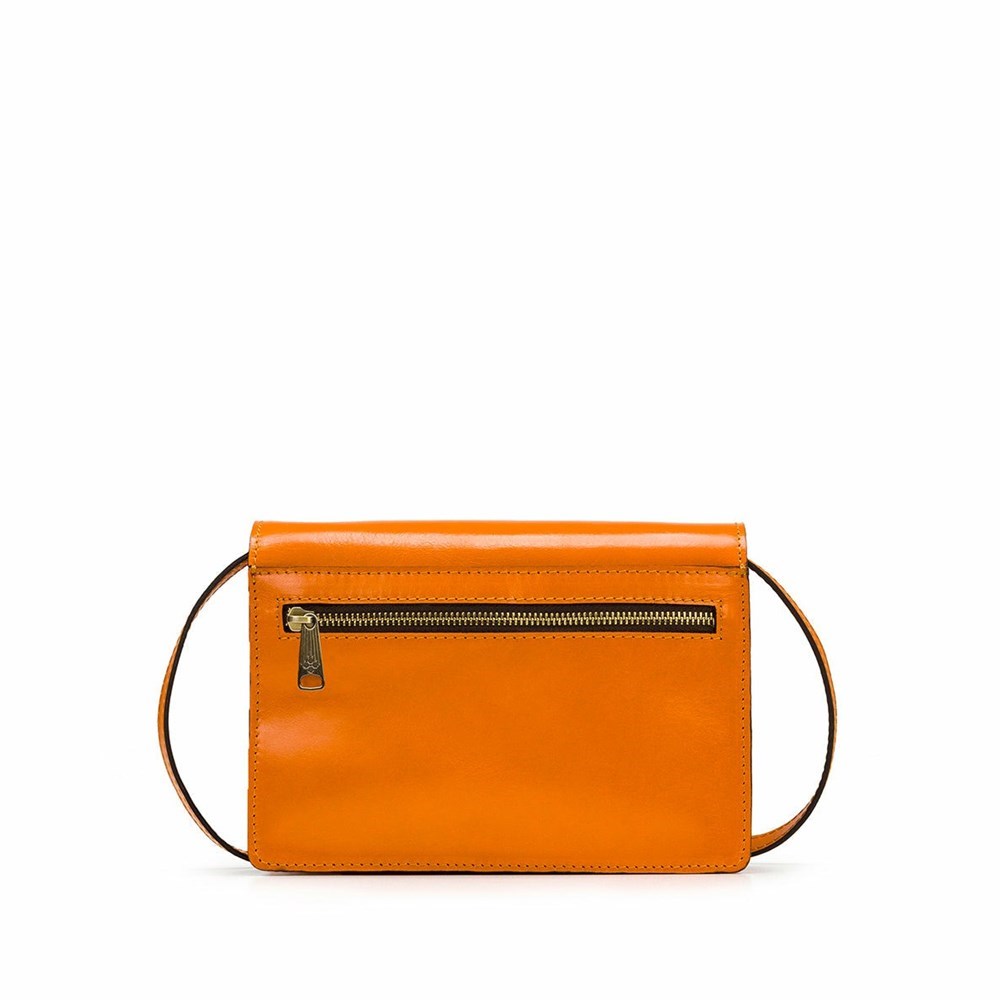 Orange Women's Patricia Nash Consilina Crossbody Organizer Shoulder Bags | 25390WENL