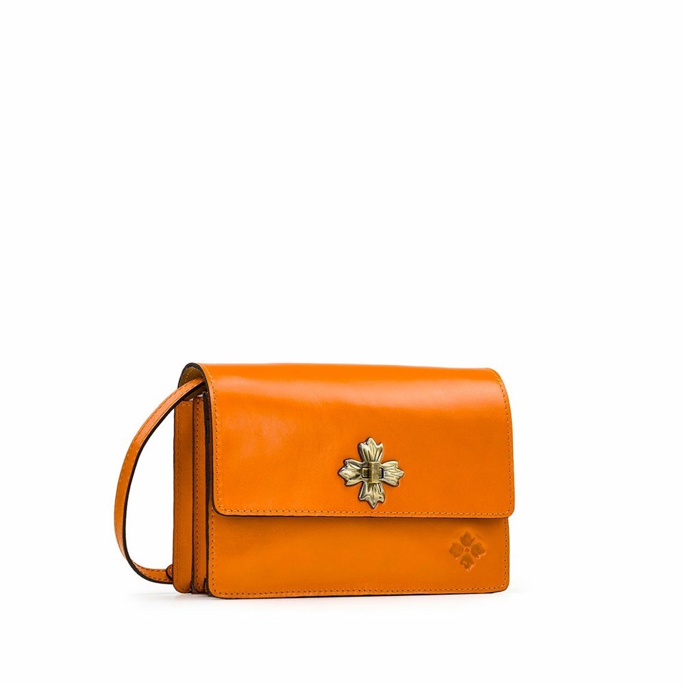 Orange Women's Patricia Nash Consilina Crossbody Organizer Shoulder Bags | 25390WENL