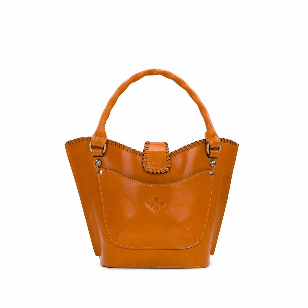 Orange Women's Patricia Nash Ninetta Shopper Satchel Handbags | 86704BHOQ