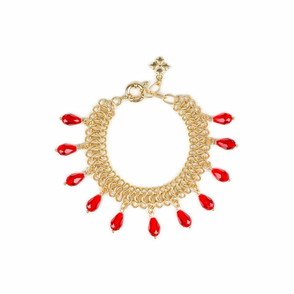 Red Women\'s Patricia Nash Chain Mail Bracelets | 06324DVJI