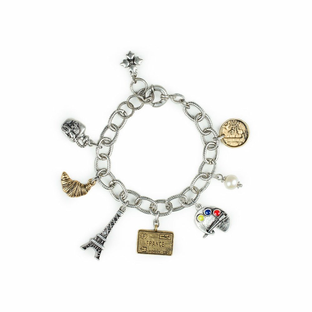 Silver / Gold Women\'s Patricia Nash France Charm Bracelets | 87149YDVR