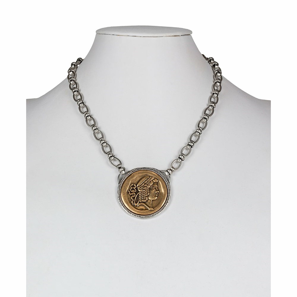 Silver / Gold Women's Patricia Nash Large Coin Necklaces | 06582IANT