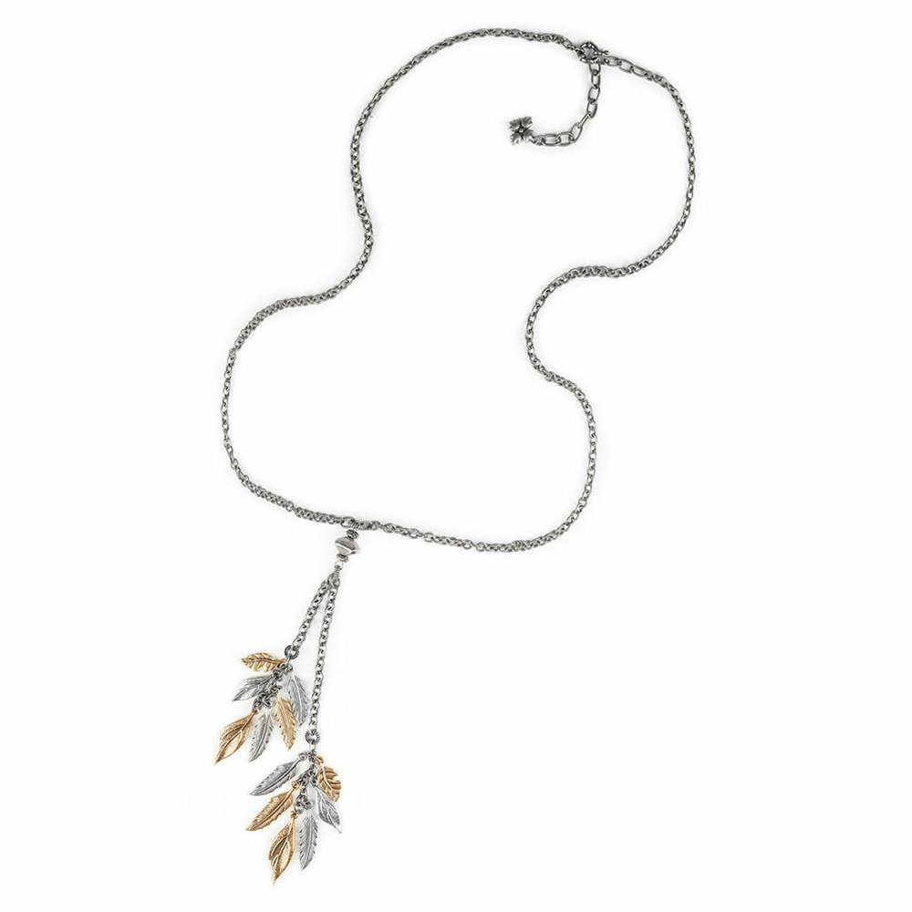 Silver / Gold Women's Patricia Nash Multi Leaf Dangle Necklaces | 64289HLBC