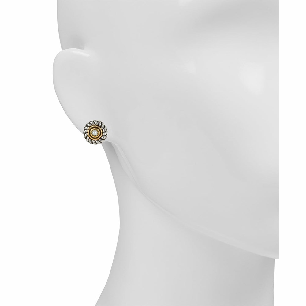 Silver / Gold Women's Patricia Nash Twisted Rope W/ Pearl Studs Earrings | 96370WSPM