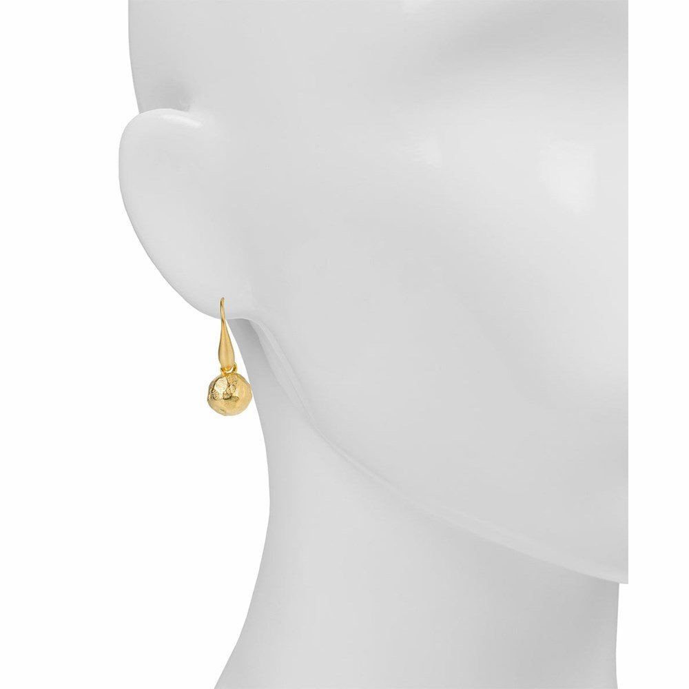 Silver Women's Patricia Nash Hammered Ball Drop Earrings | 91284ESPI