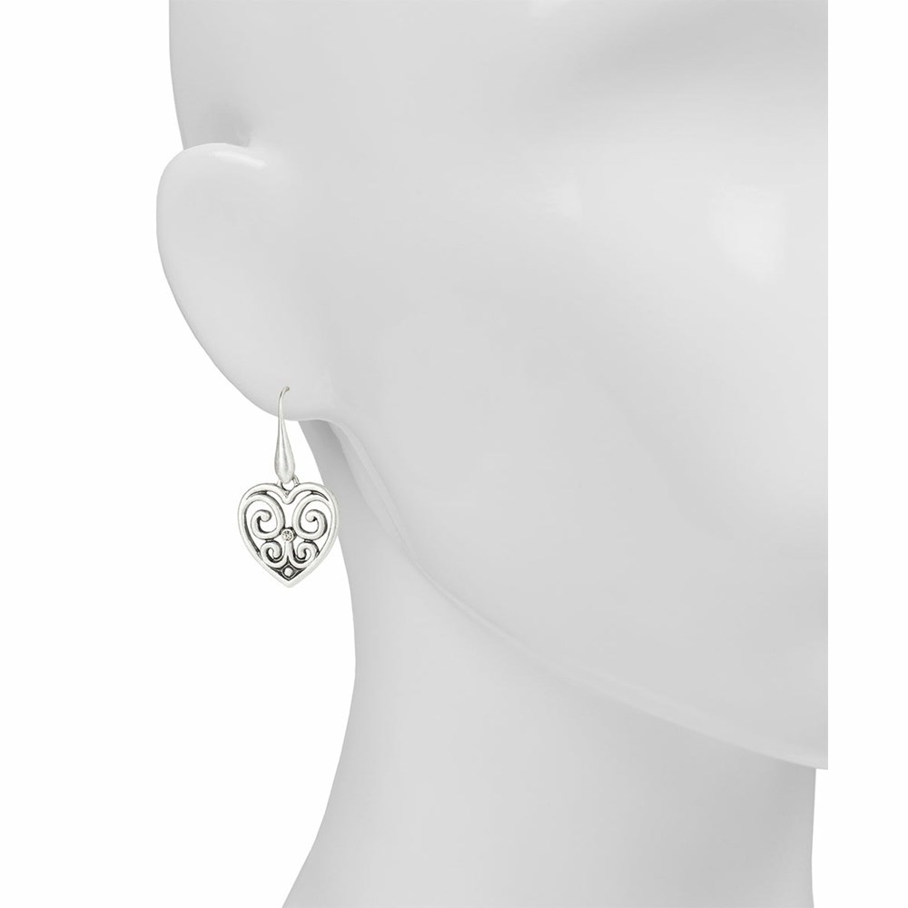 Silver Women's Patricia Nash Heart Drop -Remember The Moments Earrings | 58210XLYC