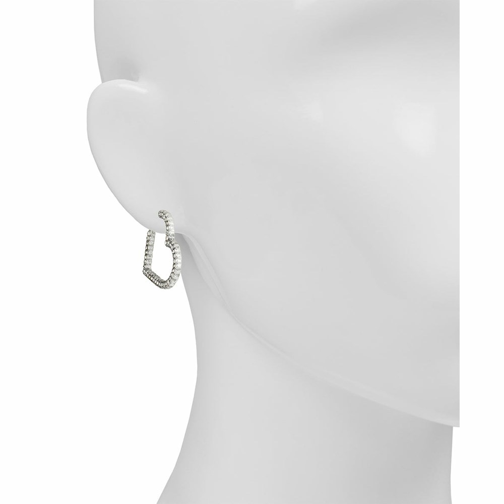 Silver Women's Patricia Nash Heart Hoop Earrings | 41309QLBI