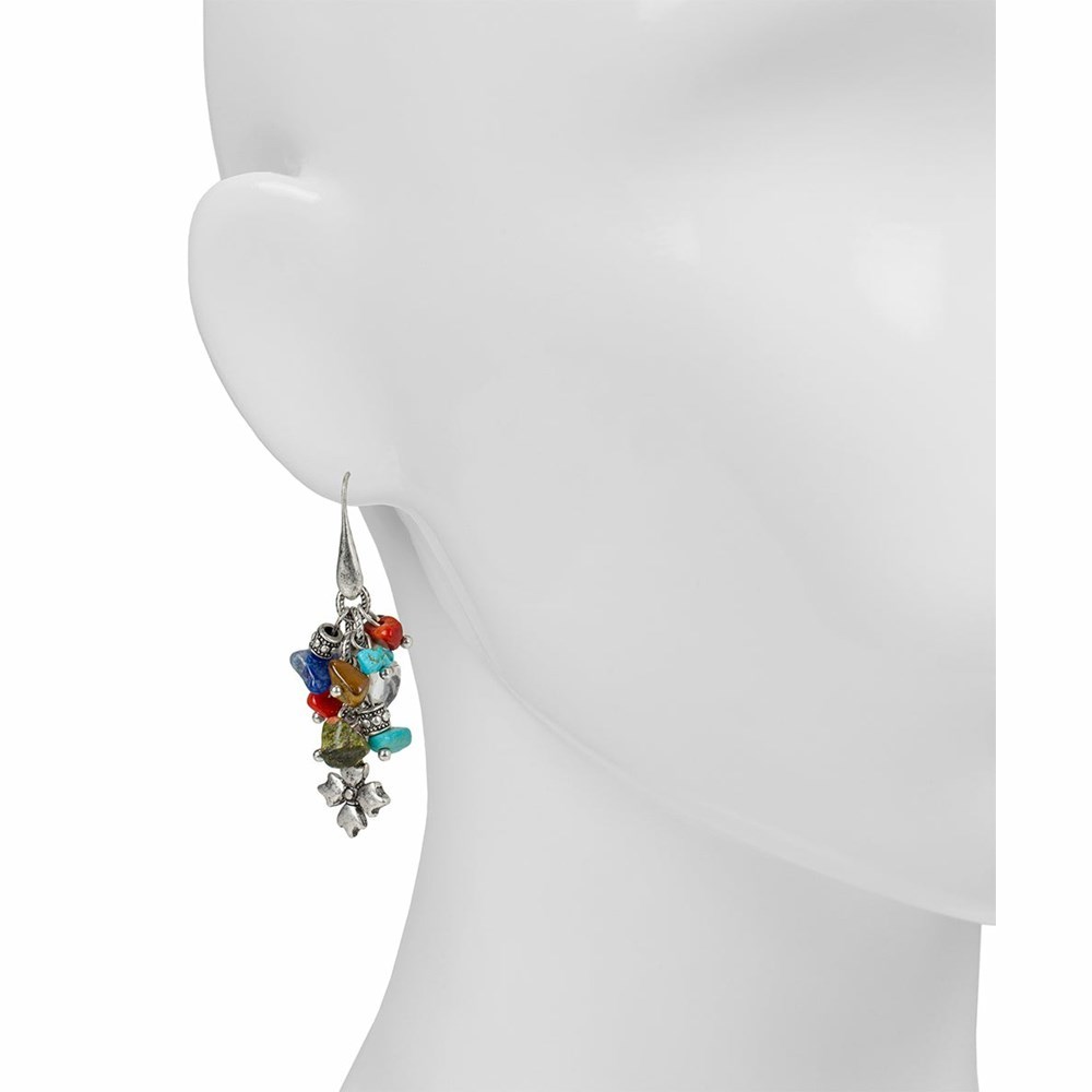 Silver Women's Patricia Nash Multi Cluster Drop Earrings | 68721BOTC