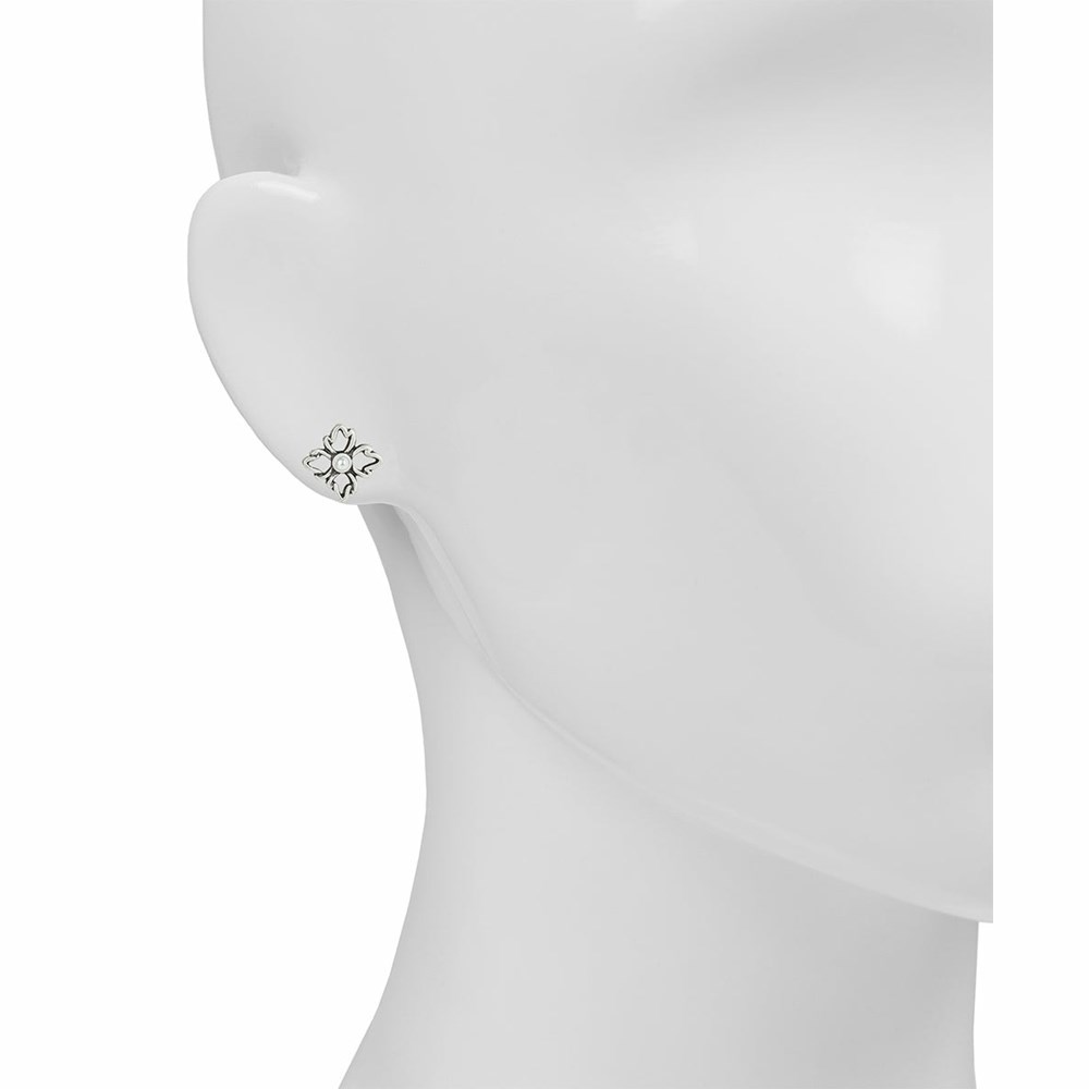 Silver Women's Patricia Nash Pearl Trio Earrings | 61789LENV