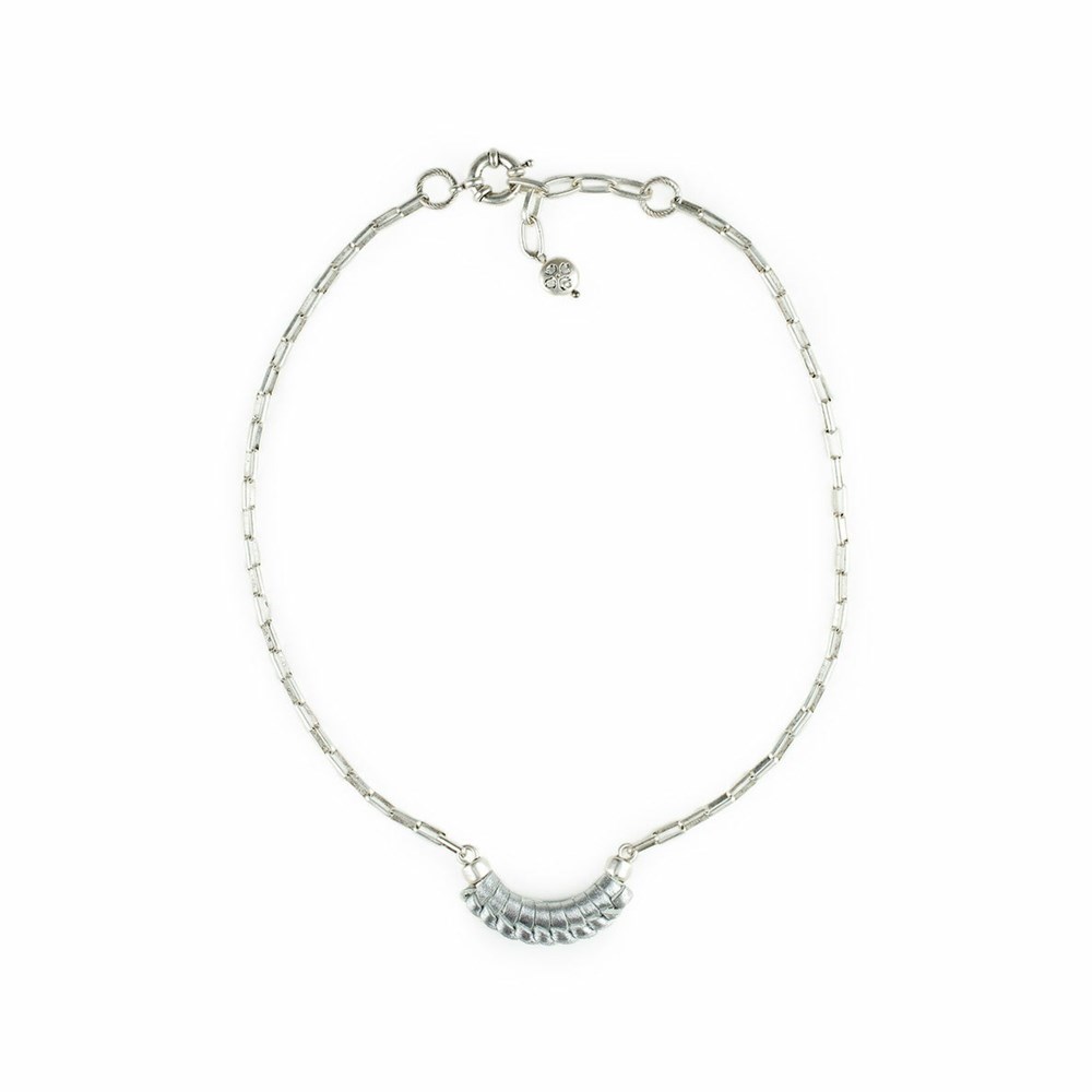 Silver Women's Patricia Nash Sorella Crescent Necklaces | 17304MRVH