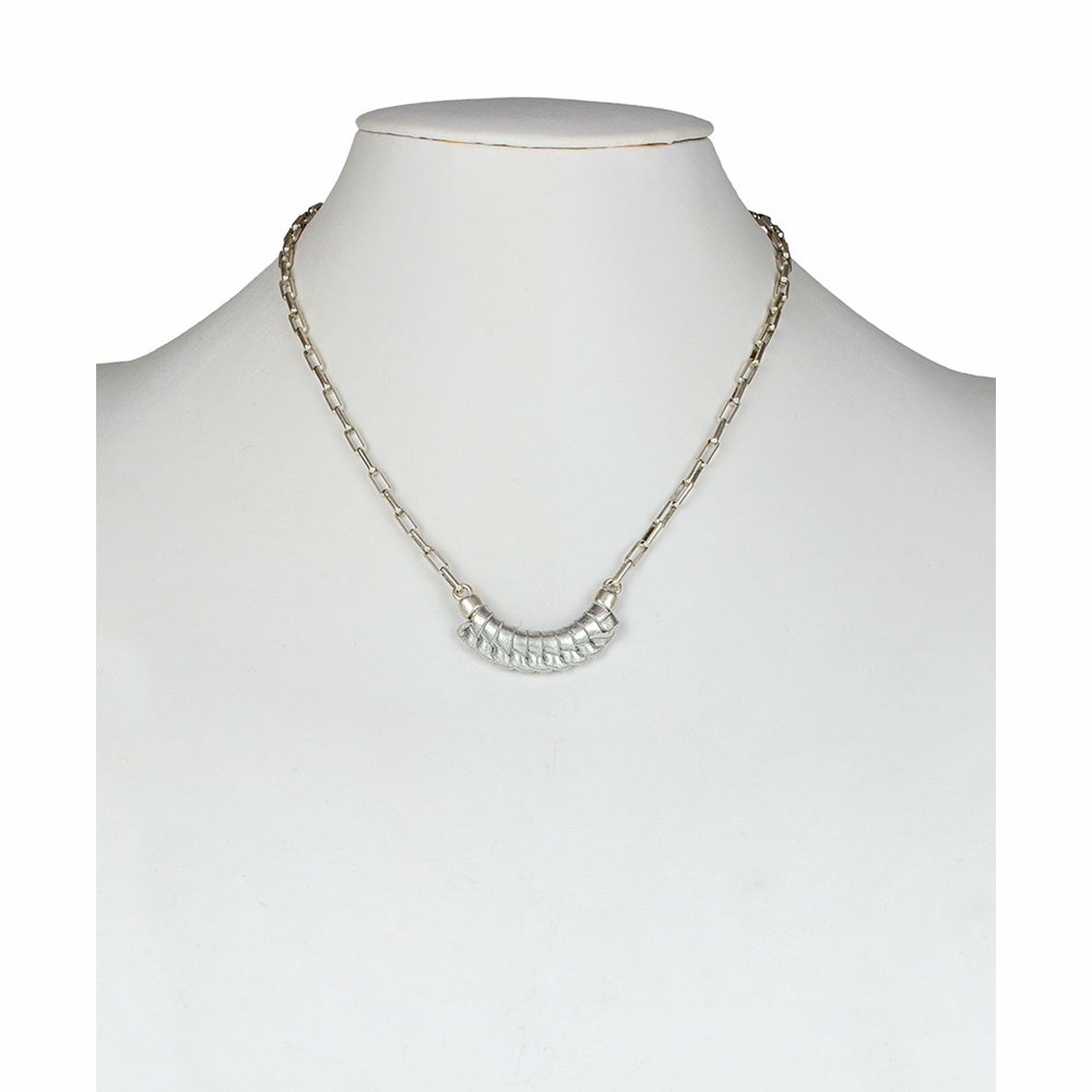 Silver Women's Patricia Nash Sorella Crescent Necklaces | 17304MRVH