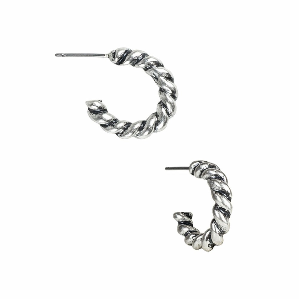 Silver Women\'s Patricia Nash Twist Rope Hoops Earrings | 35097HGDF