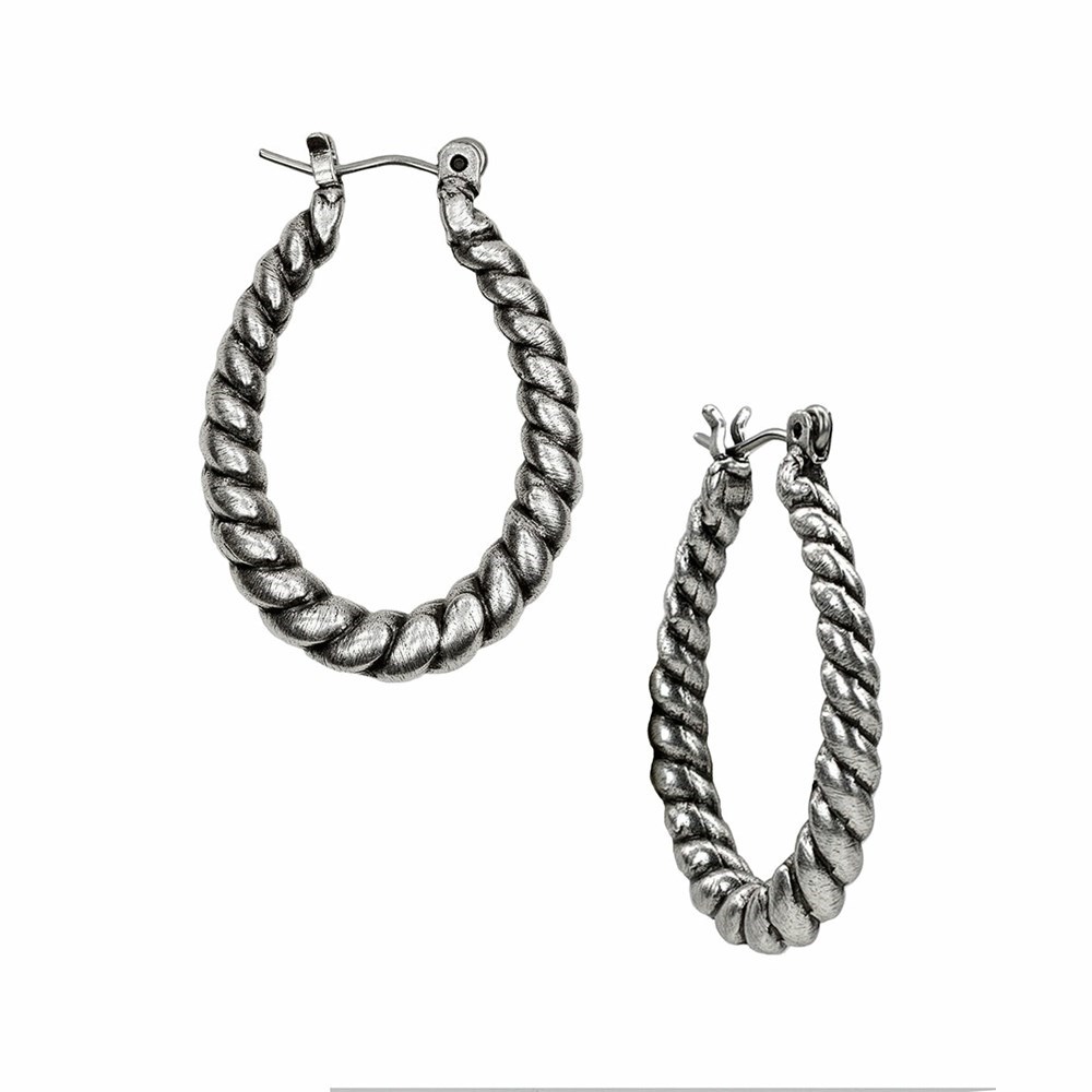 Silver Women's Patricia Nash Twisted Rope Hoop Earrings | 36958ETQW