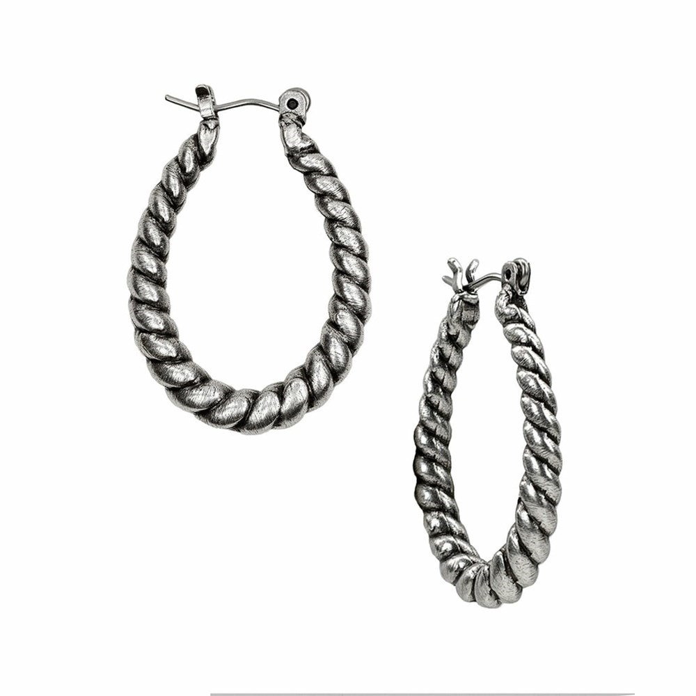 Silver Women\'s Patricia Nash Twisted Rope Hoop Earrings | 36958ETQW