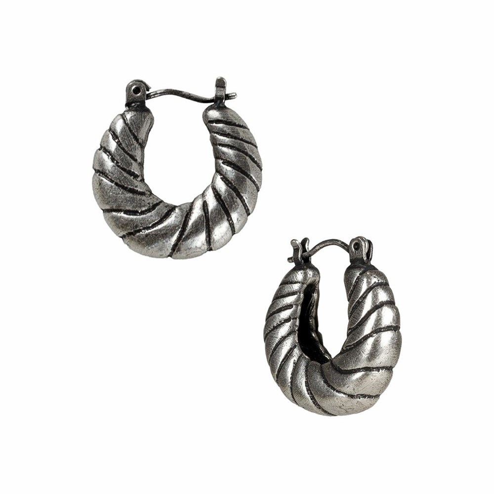 Silver Women\'s Patricia Nash Twisted Rope Gypsy Hoop Earrings | 41567YSHI