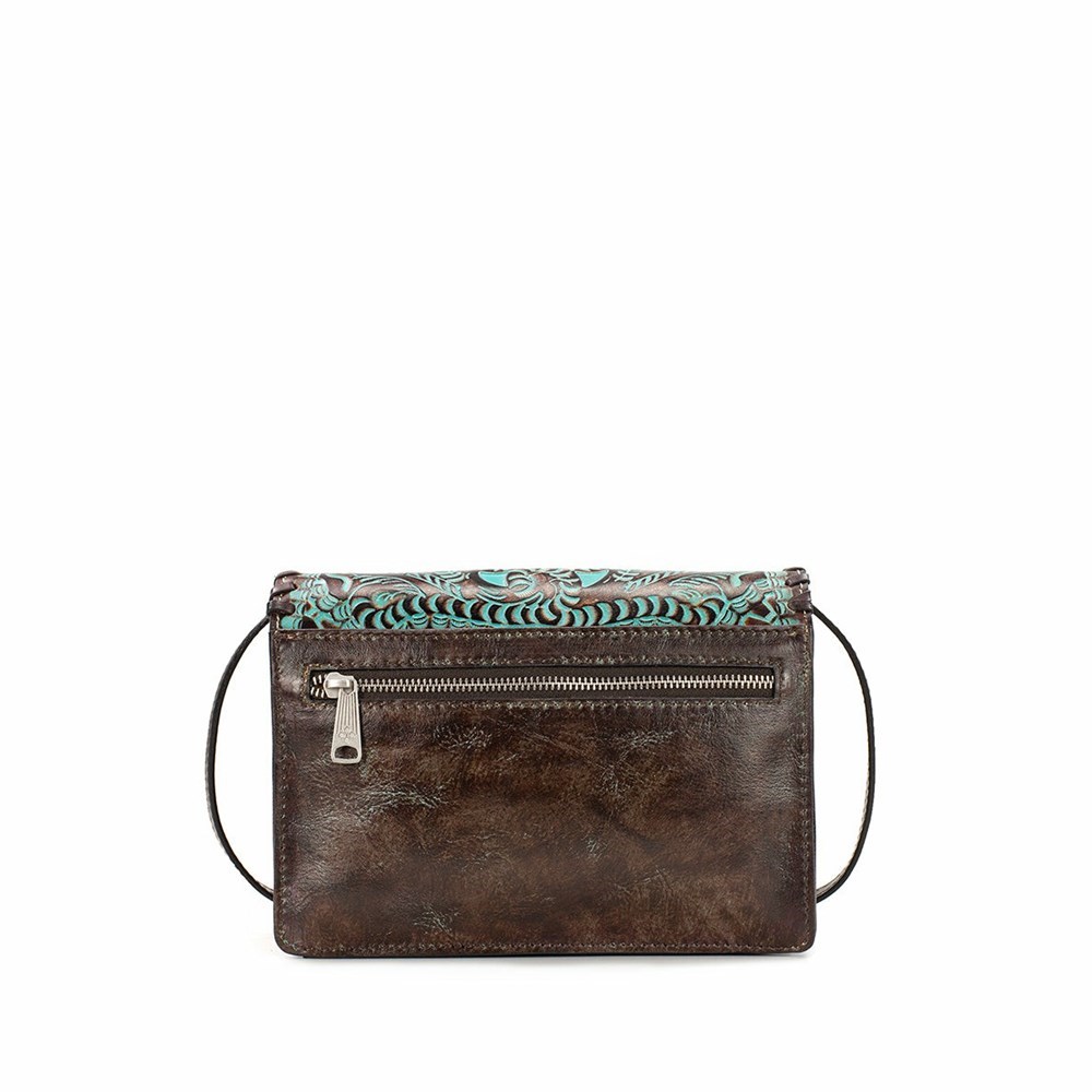 Turquoise Women's Patricia Nash Lanza Organizer Crossbody Bags | 42603MHZC