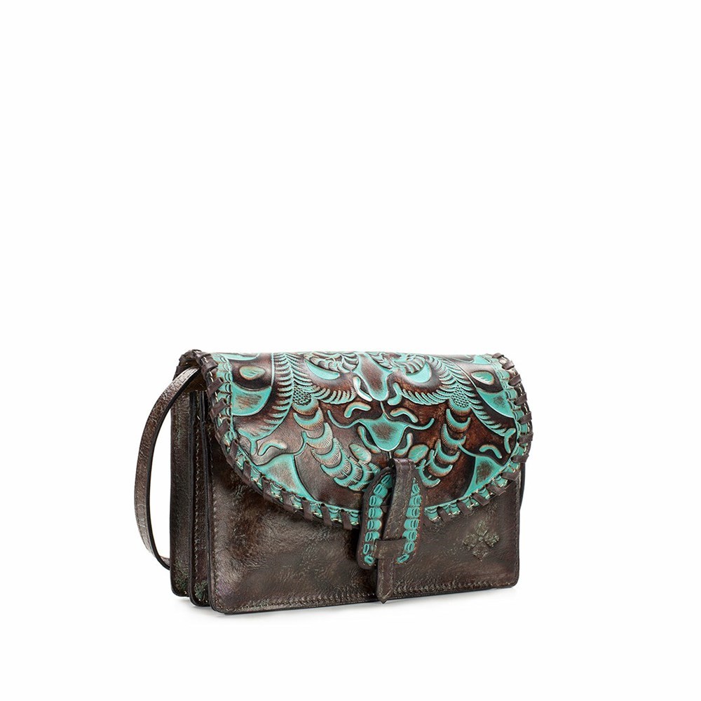 Turquoise Women's Patricia Nash Lanza Organizer Crossbody Bags | 42603MHZC