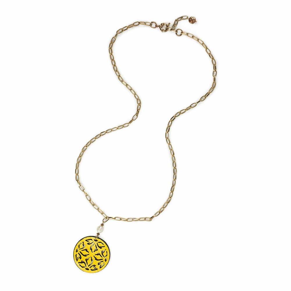 Yellow Women's Patricia Nash Orianna Long Pendant Necklaces | 38764VYZM