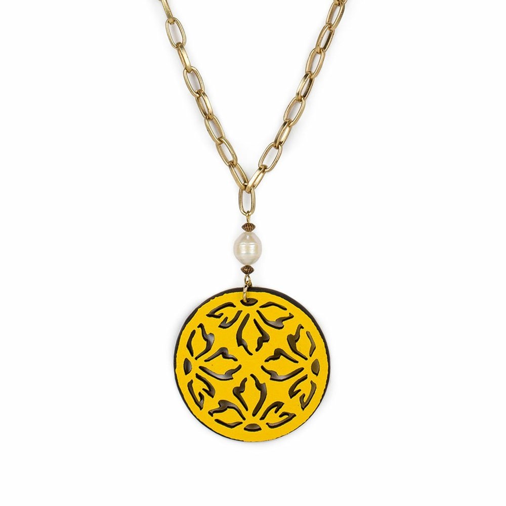 Yellow Women\'s Patricia Nash Orianna Long Pendant Necklaces | 38764VYZM