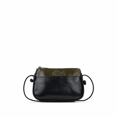 Black / Olive Women's Patricia Nash Bacoli Crossbody Bags | 68071XREW
