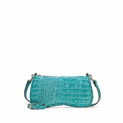 Blue Women's Patricia Nash Riley Baguette Crossbody Bags | 60921HKAY