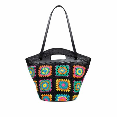 Brown Women's Patricia Nash Capri Crochet Tote Bags | 82674MQYZ