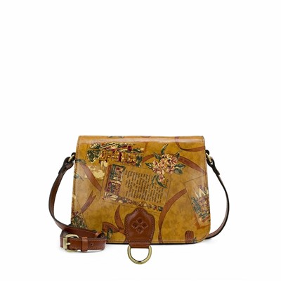 Brown Women's Patricia Nash Ilina Flap Crossbody Bags | 14073ICMP