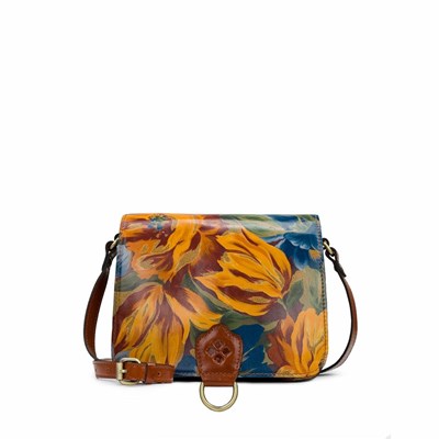 Brown Women's Patricia Nash Ilina Flap Crossbody Bags | 60475QYMK