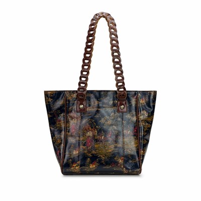 Brown Women's Patricia Nash Ivy Chainlink Tote Bags | 29516QFVD