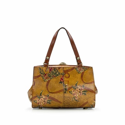 Brown Women's Patricia Nash Madeline Frame Satchel Handbags | 32876TEFL