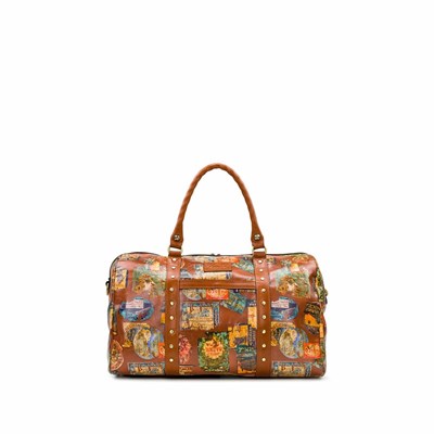 Brown Women's Patricia Nash Milano Weekender Duffel Bag Travel Bags | 24075ZAWS