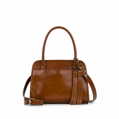 Brown Women's Patricia Nash Paris Satchel Handbags | 78690LNSP