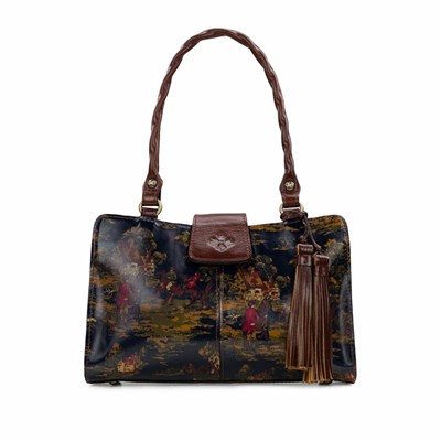 Brown Women's Patricia Nash Rienzo Satchel Handbags | 24951GKNC