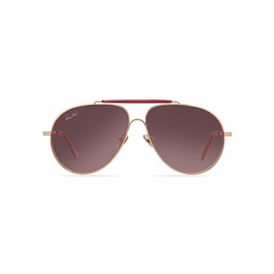 Burgundy Women's Patricia Nash Gloria Aviator Sunglasses | 06437CDLA