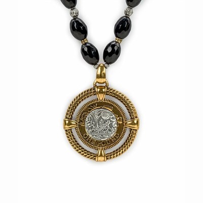 Gold / Silver Women's Patricia Nash Beaded Medallion Necklaces | 74068KESA