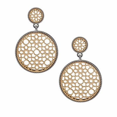 Gold / Silver Women's Patricia Nash Circle Drop Earrings | 31789POKW